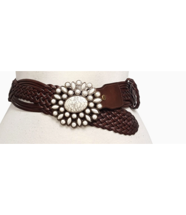 Axesoria West Hand Braided Leather Belt #12457