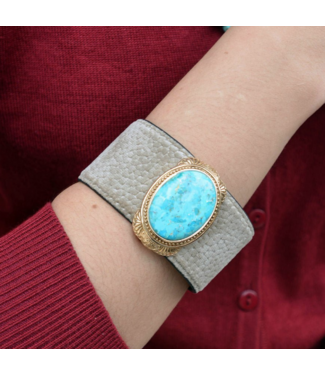Barse Jewelry Barse Jewelry Turquoise Velvet Cuff Bracelet