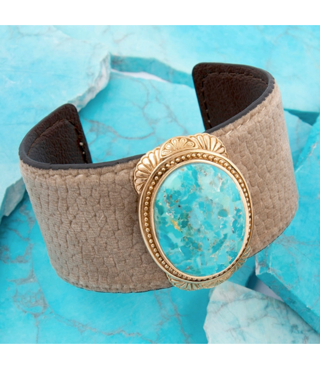 Barse Jewelry Turquoise Velvet Cuff Bracelet