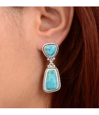 Barse Jewelry Barse Jewelry Turquoise Silver Drop Earrings