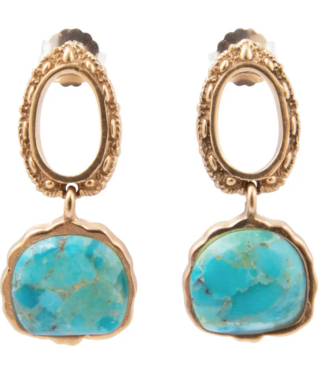 Barse Jewelry Barse Jewelry Mesa Turquoise Golden Loop Post Earrings
