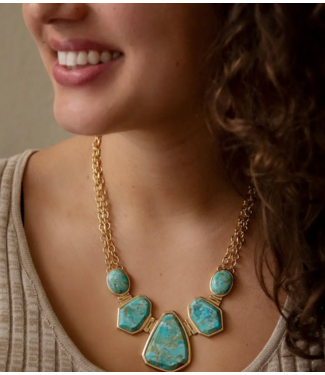 Barse Jewelry Barse jewelry Slabs Of Turquoise Statement Necklace