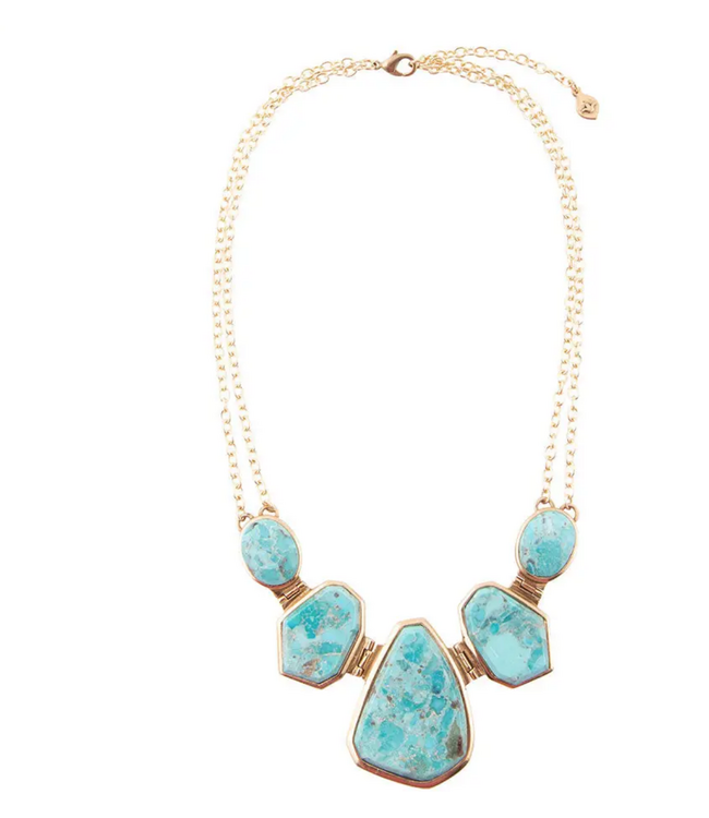 Barse jewelry Slabs Of Turquoise Statement Necklace