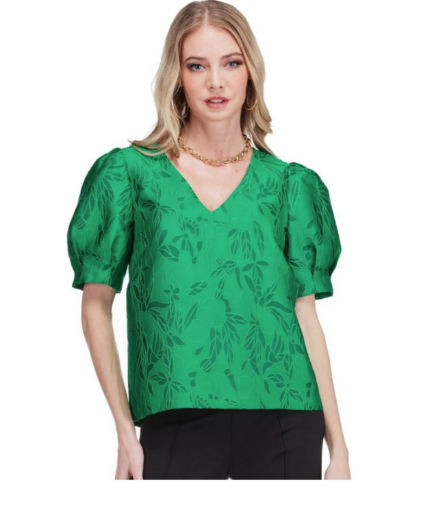 Jade 79G5094 Vneck Puff Sleeve Top