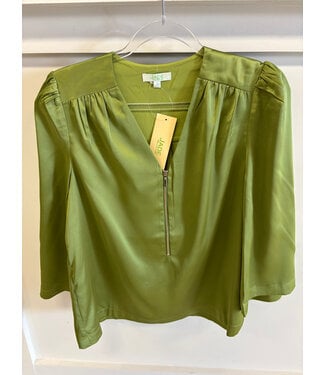 jade Jade 79G8046 Vneck Zipper Blouse