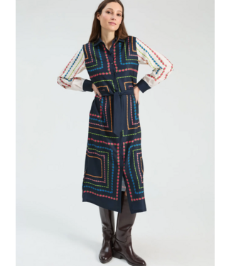 Vilagallo Vilagallo 6W012 Navy Floral Midi