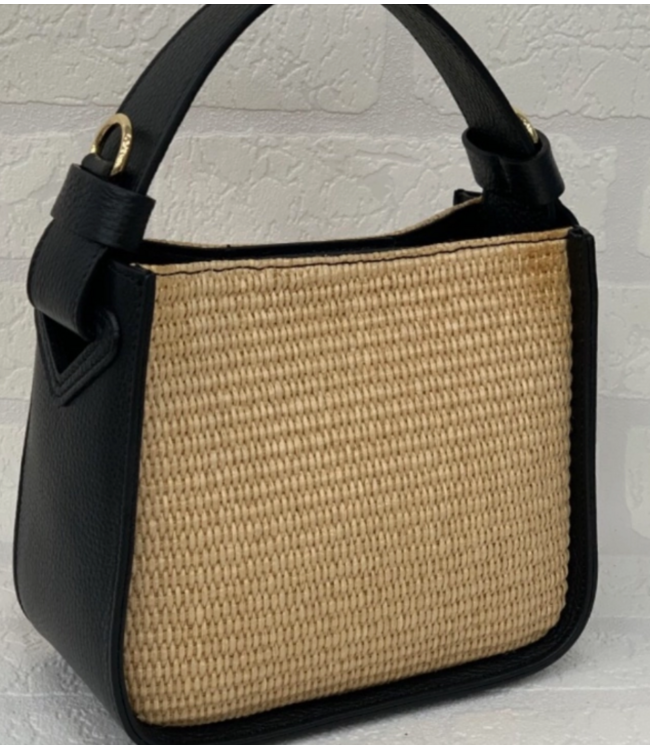 Jijou Capri Zazi Raffia & Leather Handbag