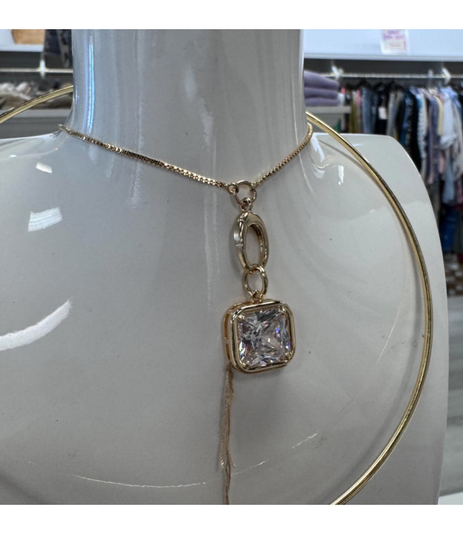 Christina V Bezel Set Gold Charm