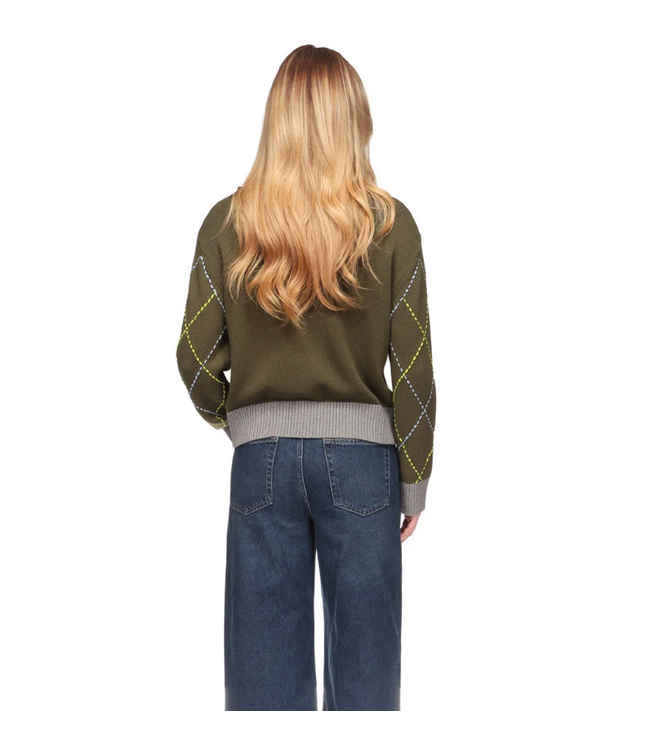 Brodie Contrast Diamond Stitch Crew #071