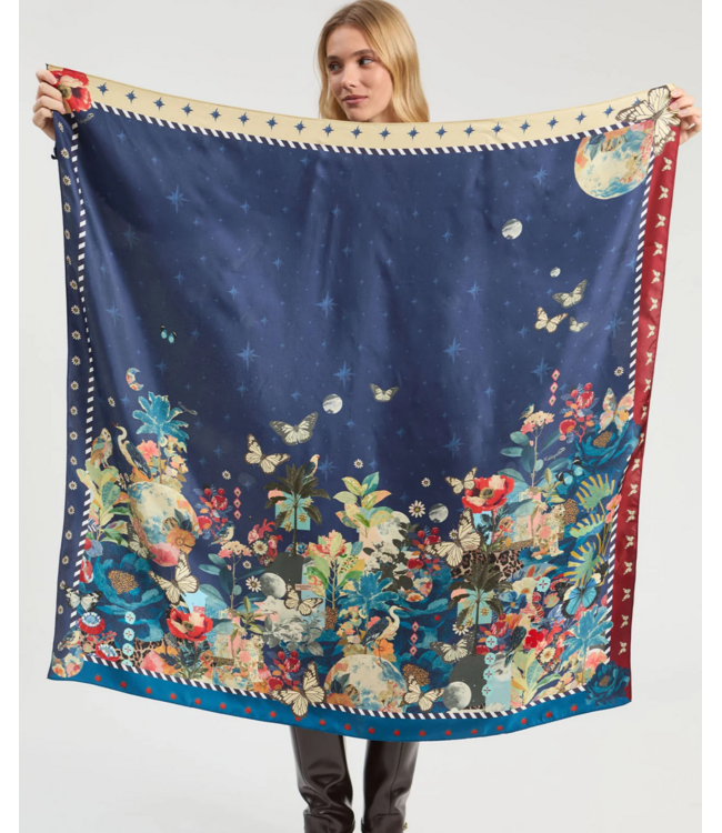 Vilagallo Silk Collage Scarf #34195