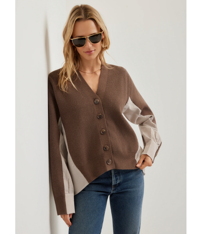 Fifteen Twenty Celine Mixed Media Cardigan #89353