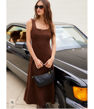 Fifteen Twenty Fifteen Twenty Madalyn Faux Suede Dress-#3F72102