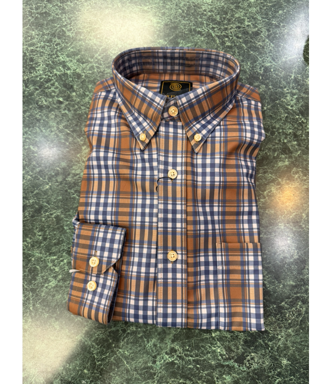 Navy/Brown Multi Plaid L/S Button Down Shirt
