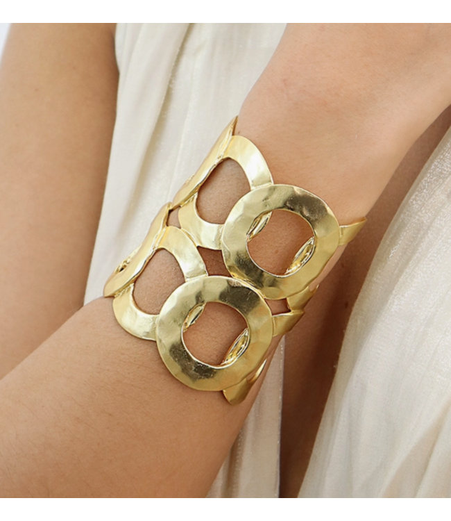 Karine Sultan Intertwined Rings Cuff Bracelet #75005