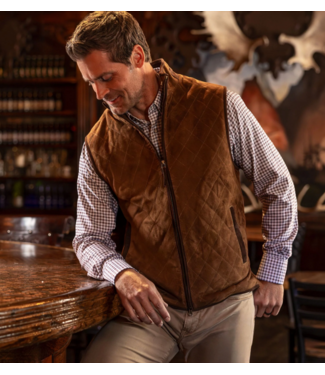 Madison  Creek Madison Creek Ridgeland Quilted Goat Suede Leather Vest -