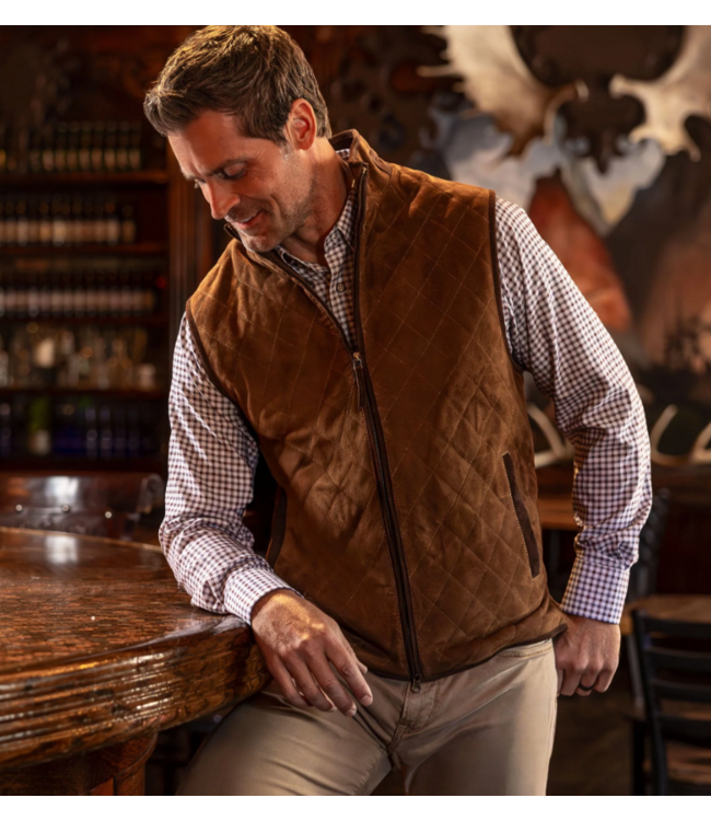 Madison Creek Ridgeland Quilted Goat Suede Leather Vest -