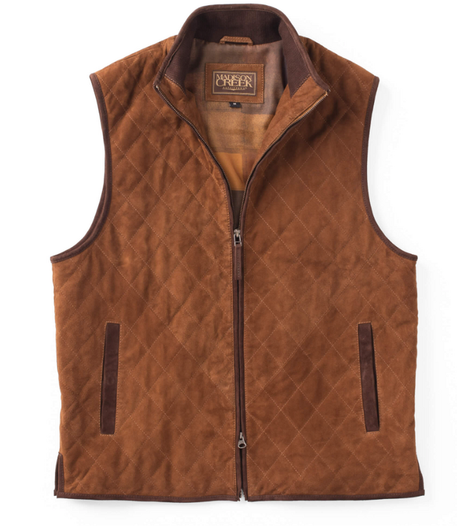 Madison Creek Ridgeland Quilted Goat Suede Leather Vest -
