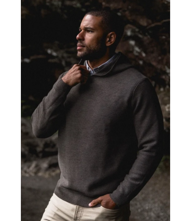 Winfield Deep Olive Hooded Sweater-#4477881
