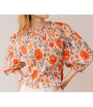 sunshine tienda Harvest Blooms Hali Top-#2686