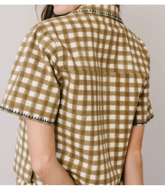 Painted Gingham Palmer Top-#2853