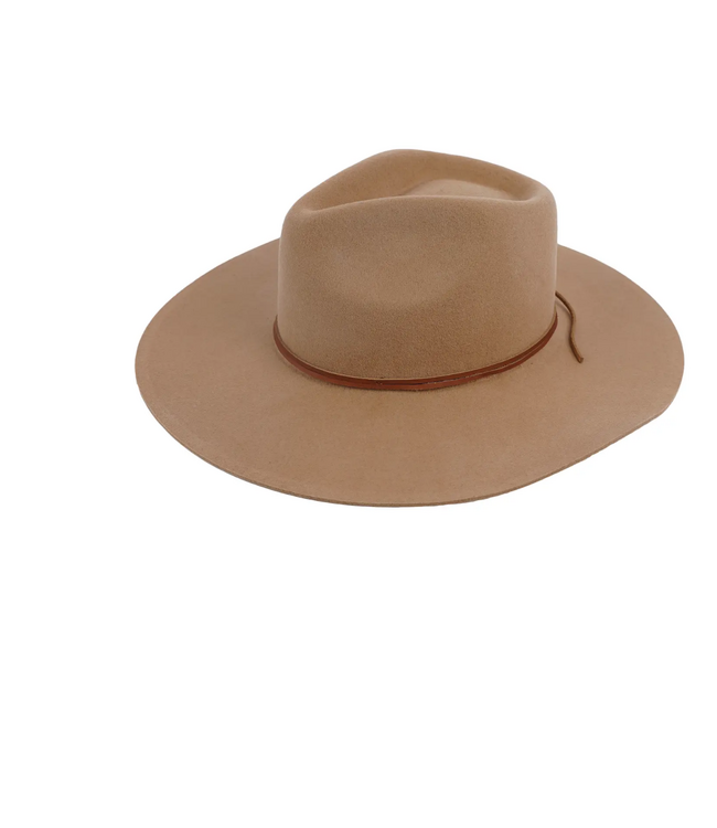 Jeanne Simmons Western fedora Flat Brim Wool Hat #7920