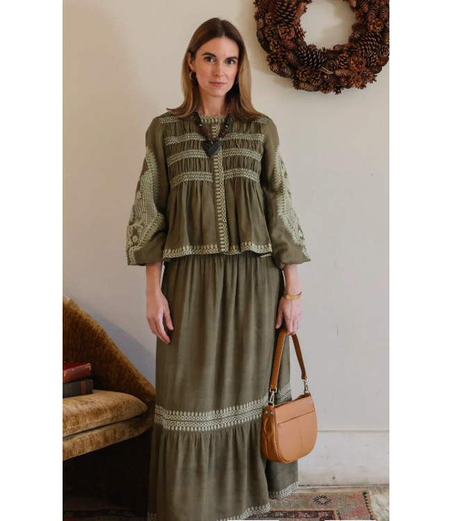 Suzie Maxi Skirt w/ Embroidery