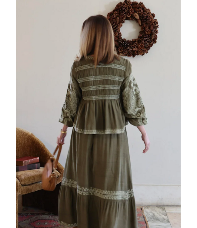Suzie Maxi Skirt w/ Embroidery