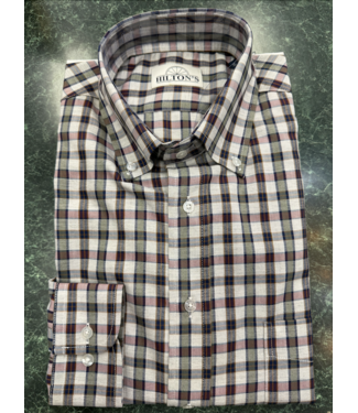 Navy/Green/Gray Tartan Button Down Shirt FWYD56