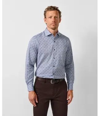 Blue & Chocolate Floral Sport Shirt