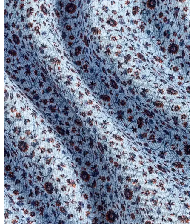 Blue & Chocolate Floral Sport Shirt