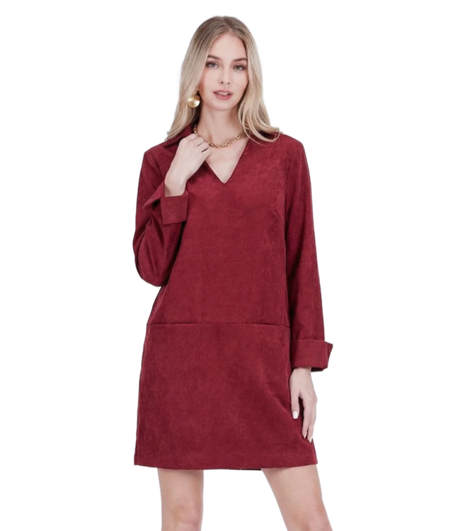 Joy Joy Split Neck Collar Dress #4948
