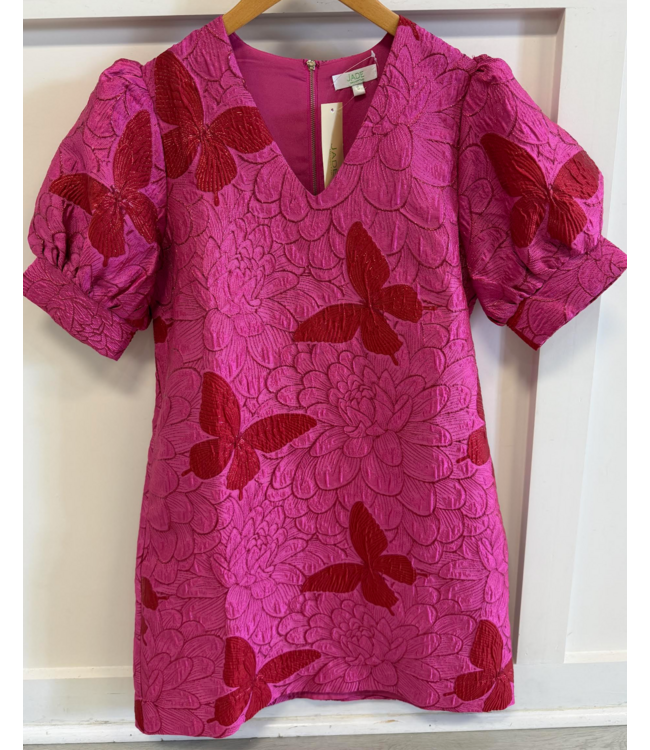 Jade V-neck Short Sleeve Shift Dress #5130