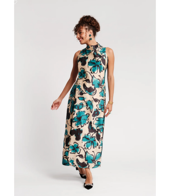 Frances Valentine Carlyle Maxi Dress Loop Print- 226AA114013