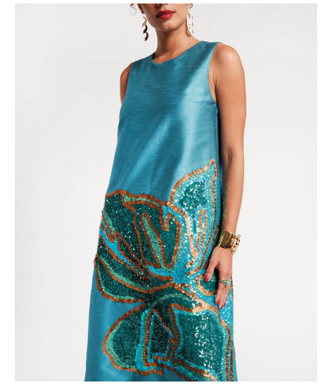 Frances Valentine Alice Midi Dress Fringed Tulip - #426AA115933