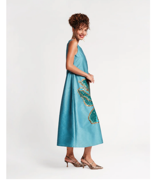 Frances Valentine Alice Midi Dress Fringed Tulip - #426AA115933