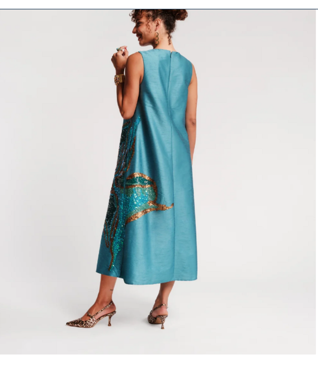 Frances Valentine Alice Midi Dress Fringed Tulip - #426AA115933