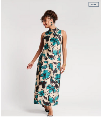 frances valentine Frances Valentine Carlyle Maxi Dress Abstract Meadow- #426AA115514