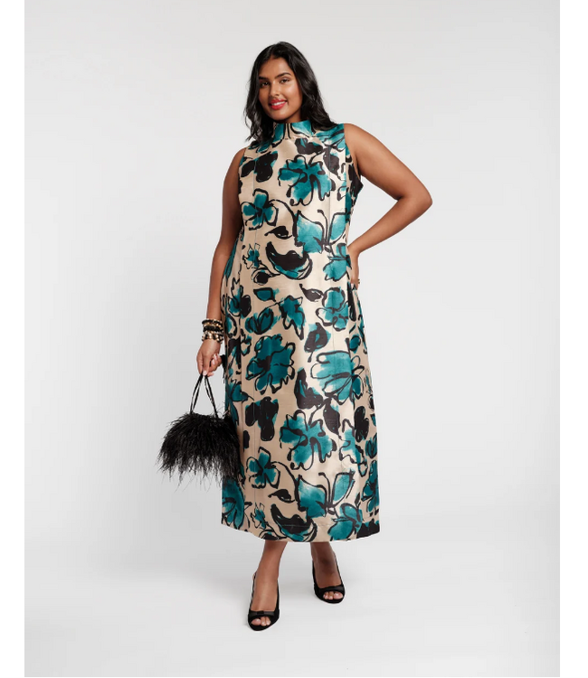 Frances Valentine Carlyle Maxi Dress Abstract Meadow- #426AA115514