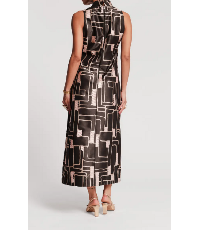 Frances Valentine Carlyle Maxi Topiary Maze Poly Dupion