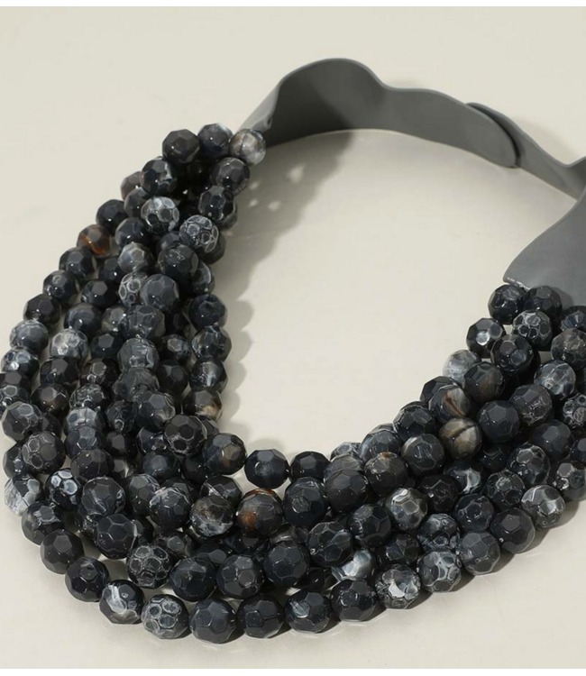 Chunky Beaded Layered Magnetic Necklace