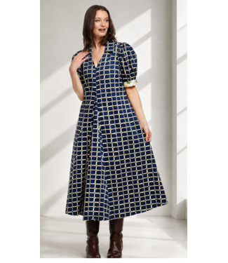 dizzy lizzie DL Montauk Dress  Navy Green Grid