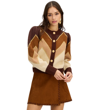 Allison Fuzzy Chevron Sweater #423S40224