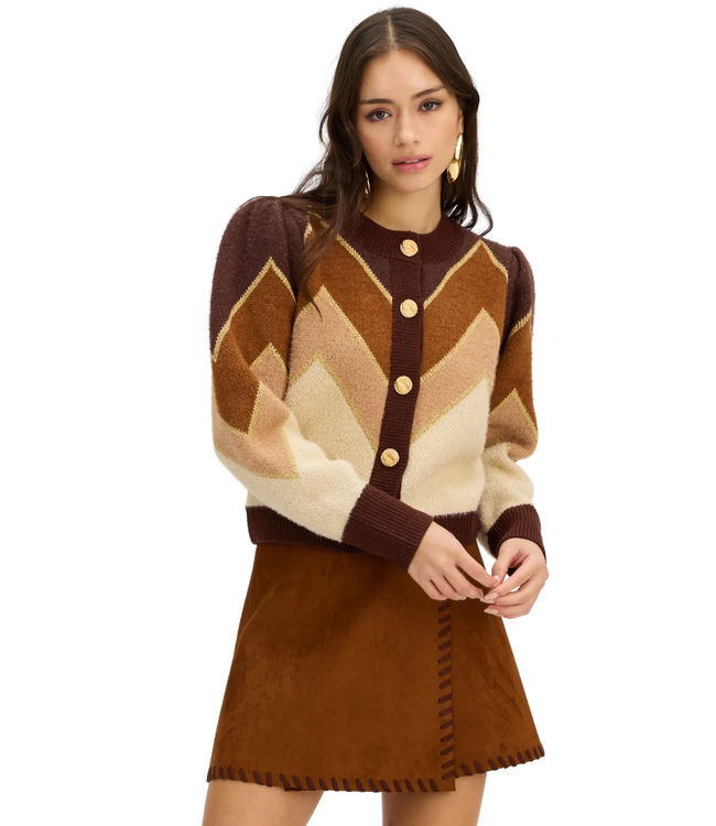 Allison Fuzzy Chevron Sweater #423S40224