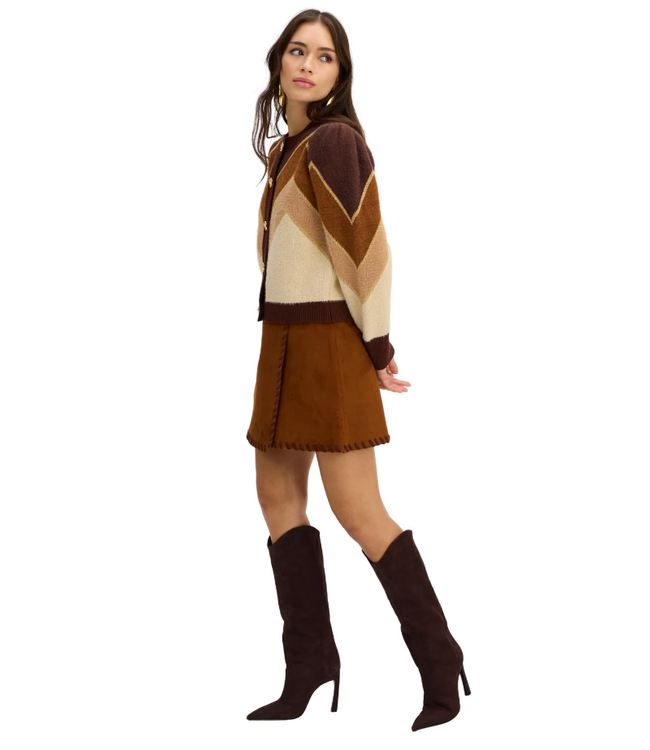 Allison Fuzzy Chevron Sweater #423S40224