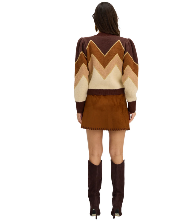 Allison Fuzzy Chevron Sweater #423S40224