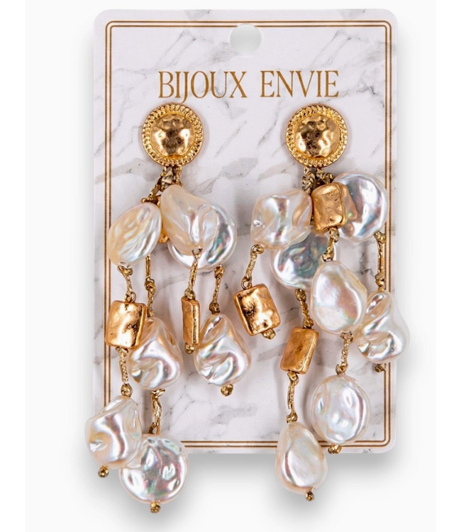 Chunky Coastal Pearl Earrings #E1021