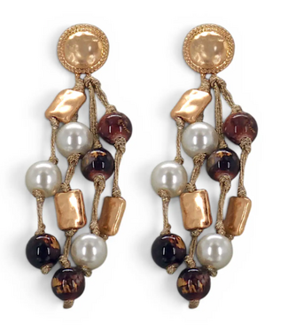 Bijoux Envie Coastal Brown  Pearl Earrings #E1026