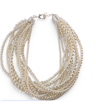 Bijoux Envie Chunky Multistrand Pearl Necklace #N3892