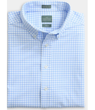 Gen Teal Gingham Performance Sport Shirt #4465137