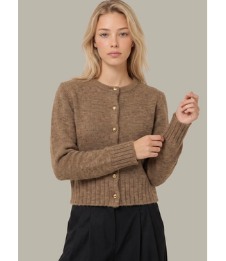 James Fuzzy Button Crew Cardi #11005137
